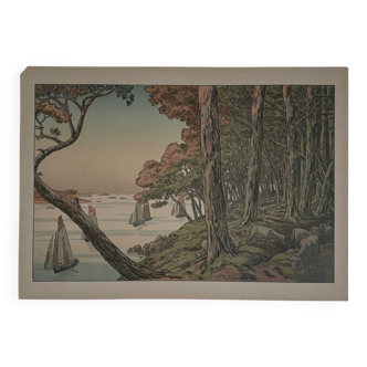 Lithograph by Henri Rivière Aspects of Nature - Summer Evening