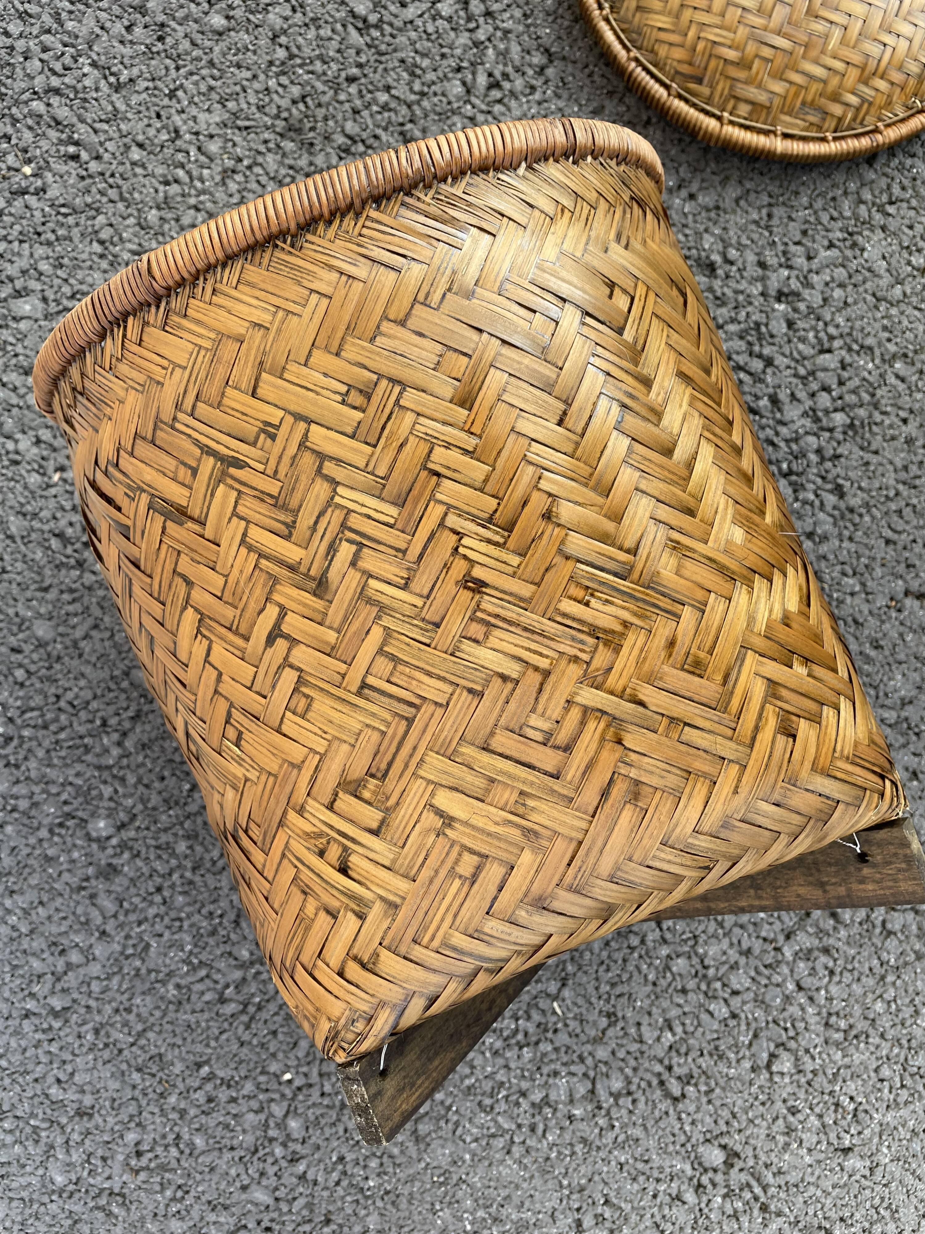 Basket with lided bamboo from Asia