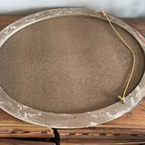 Oval mirror black and gold wood 65x50cm