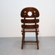 Brutalist fishbone stoelen eikenhout Jaren 70