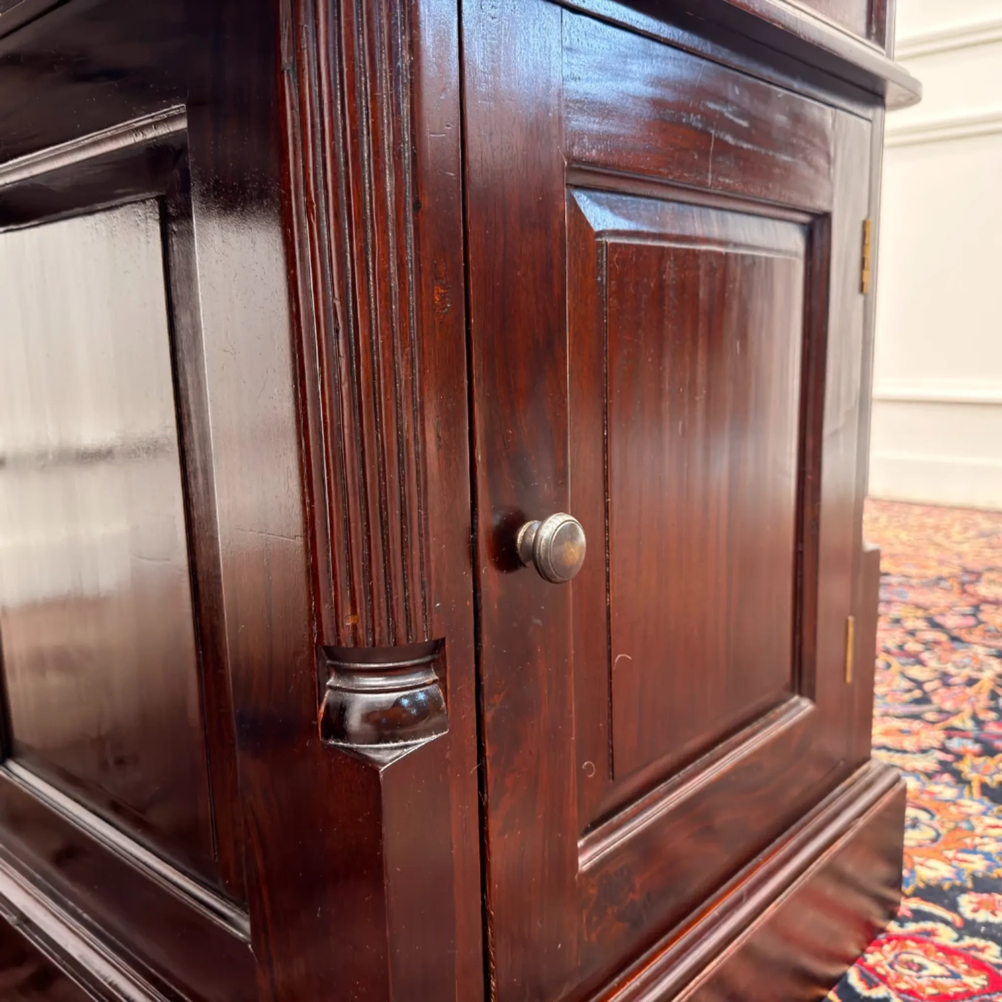 Classic English Partnerdesk Desk in Red Leather