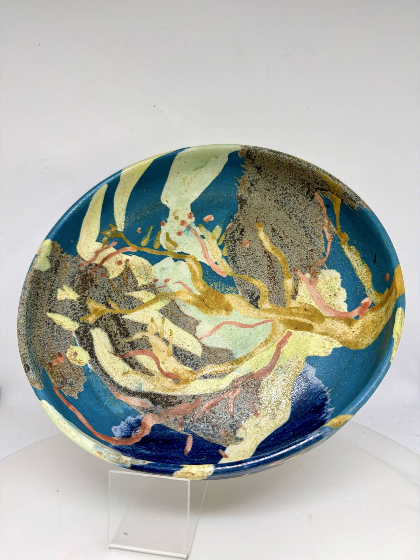Vintage Danish Ceramic Art Studio Decorative Bowl signed