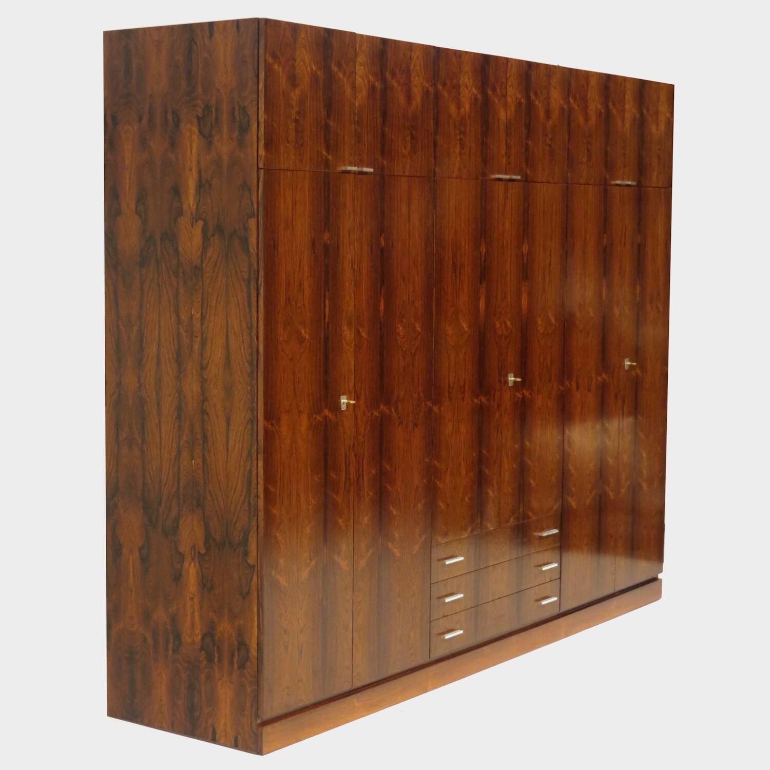 Large vintage mid century modern XL wardrobe with drawers in rosewood 1960s