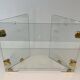 Three-Panel Folding Fire Screen with Clear Glass and Brass Hinges Ova
