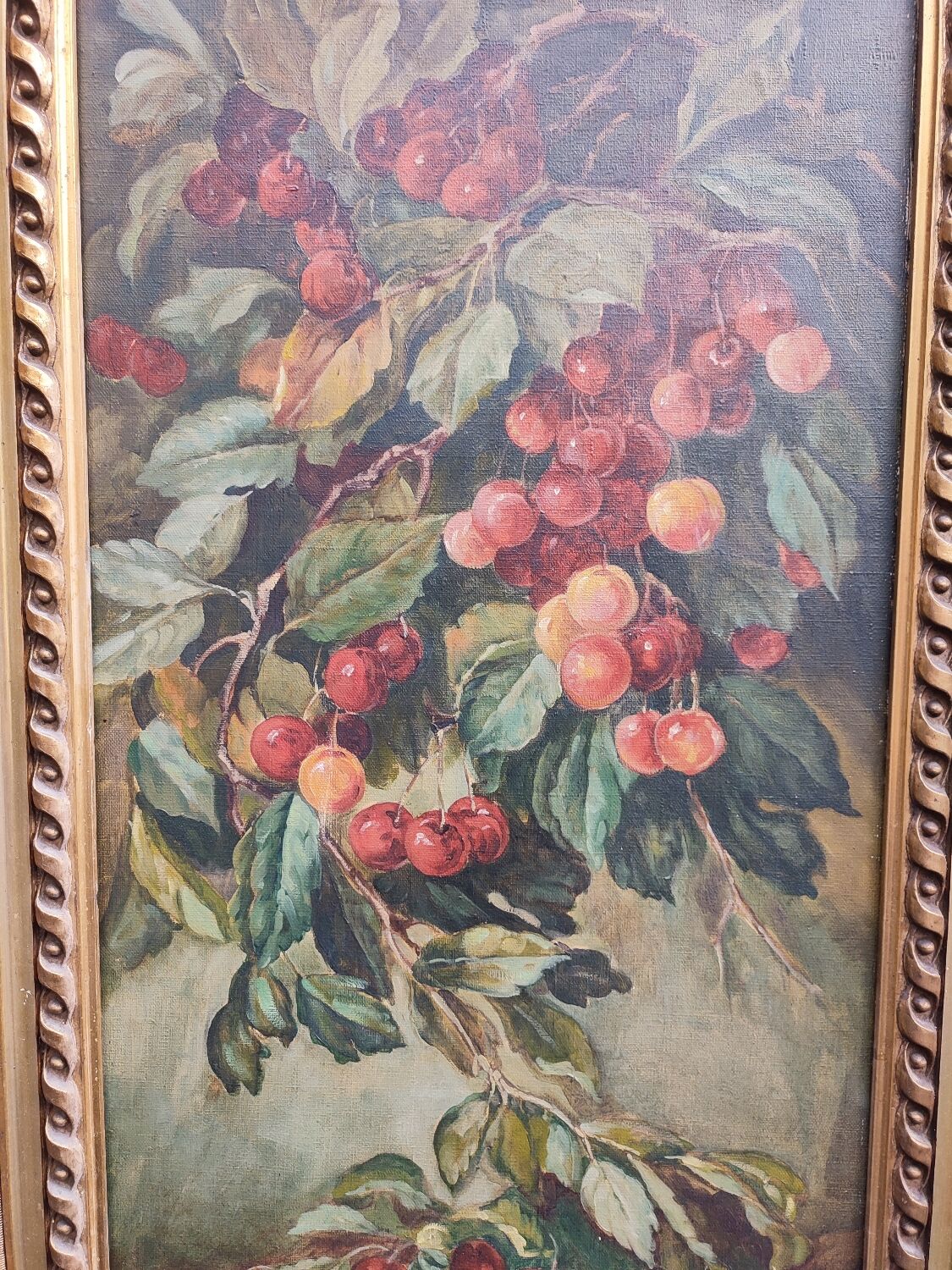Still life on canvas, summer fruits