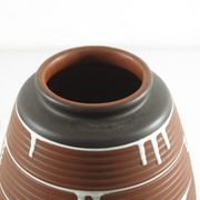 1950s Ceramic Vase with Brown & Black Drip Glaze