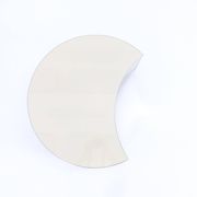 Unique side table, half-moon shape, brass/steel and polished laminate, size M.
