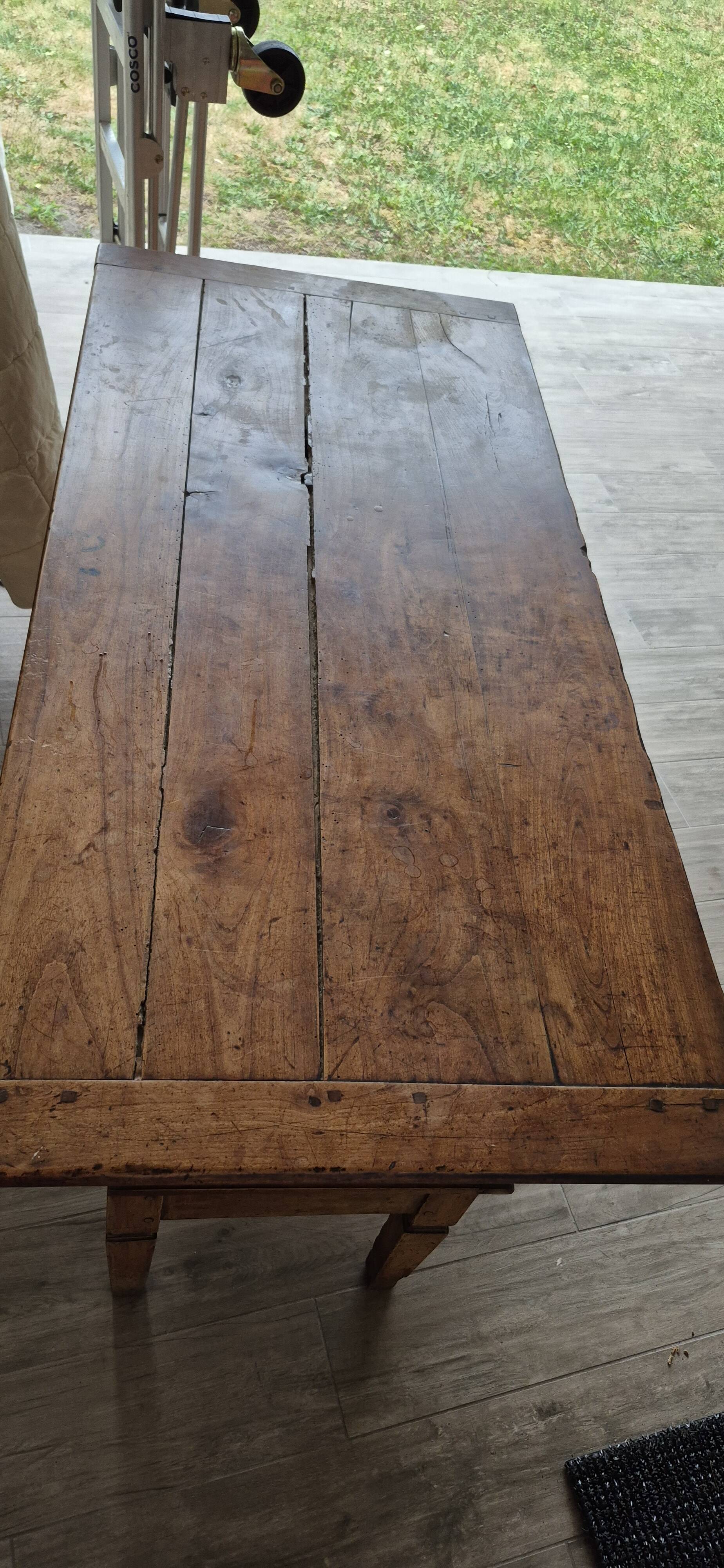 Old dough mixer/Massive wooden board with lid and drawer