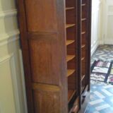 Double oak curtained filing cabinet
