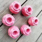 Set of candle holders shaped rosebud