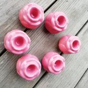 Set of candle holders shaped rosebud