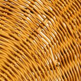 Rattan folding table & metal