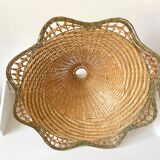 Braided wicker flower suspension