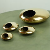 Set of pebble ashtrays in gilded bronze