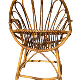 Set of 6 rattan armchairs from the 1960s, France.