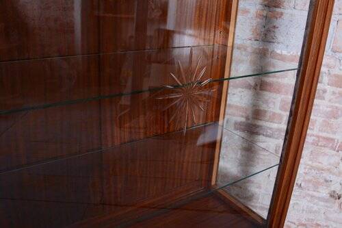 Czech Art Deco Display Cabinet in Mahogany and Glass, 1930s