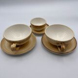 Set of 3 cups and under cups longchamp model wood effect