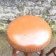 Pair of studded leather bar stools