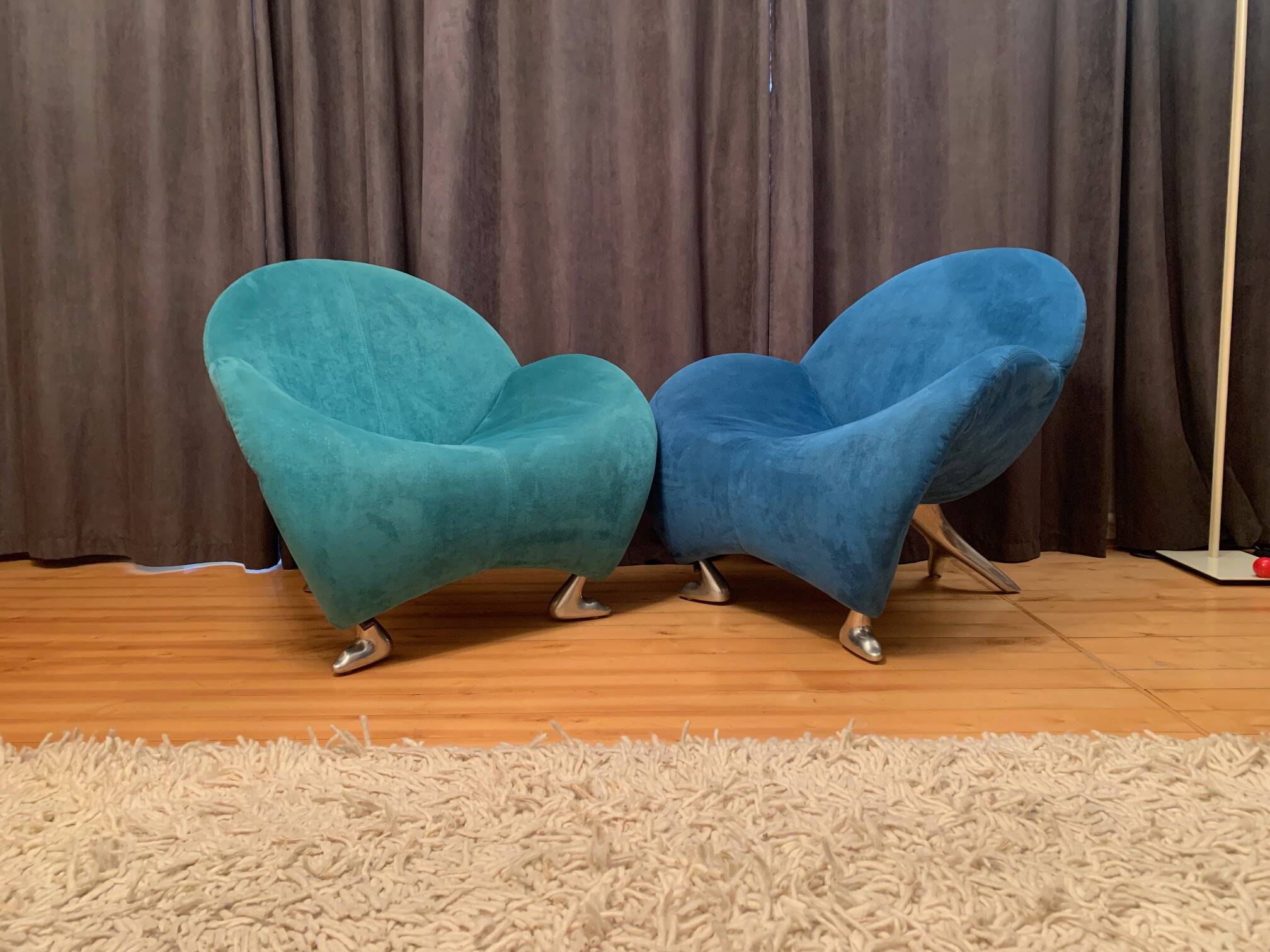 Pair of Papageno armchairs designed by Jan Armgardt, Leolux, Netherlands, 1990s