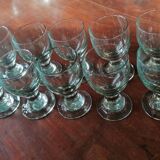 Série de 10 coupes / verres à eau en cristal artisanaux.