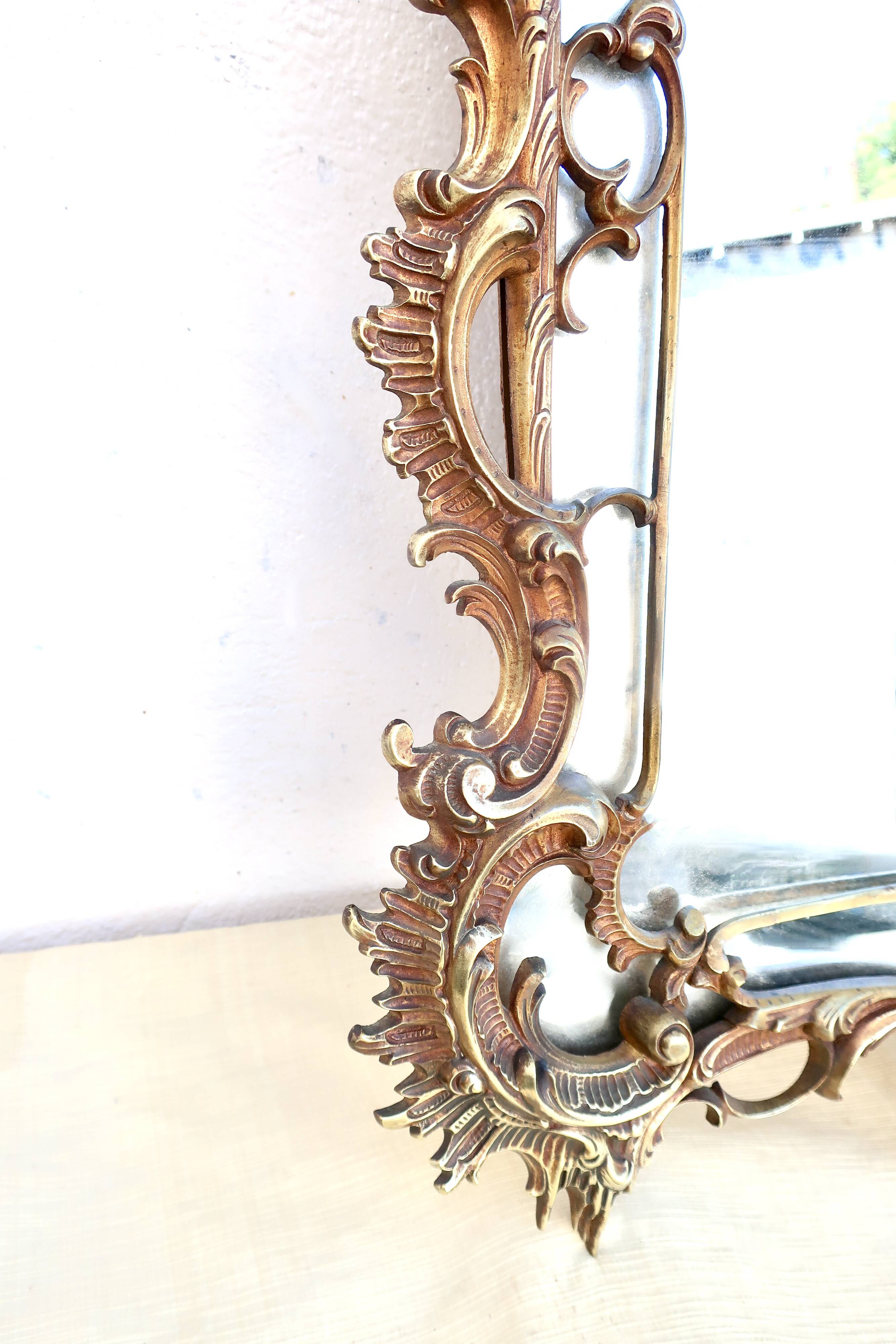 19th century baroque bronze mirror h= 104 cm