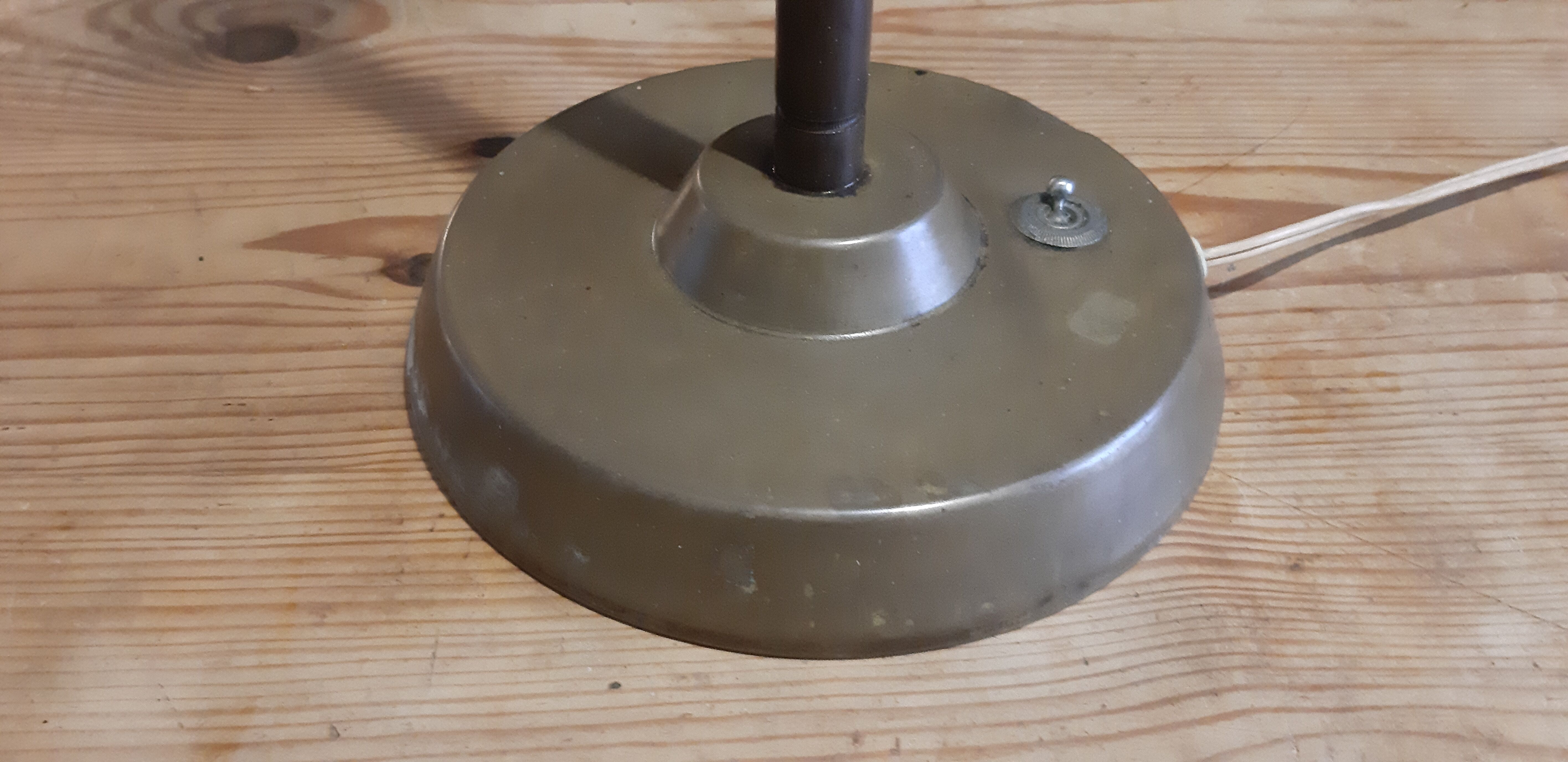 Vintage lamp brass and granite glass