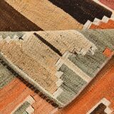 Tribal Pattern Vintage Kilim Runner Rug, 80x347Cm