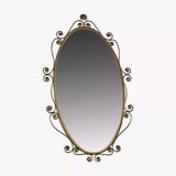 50s oval brass mirror