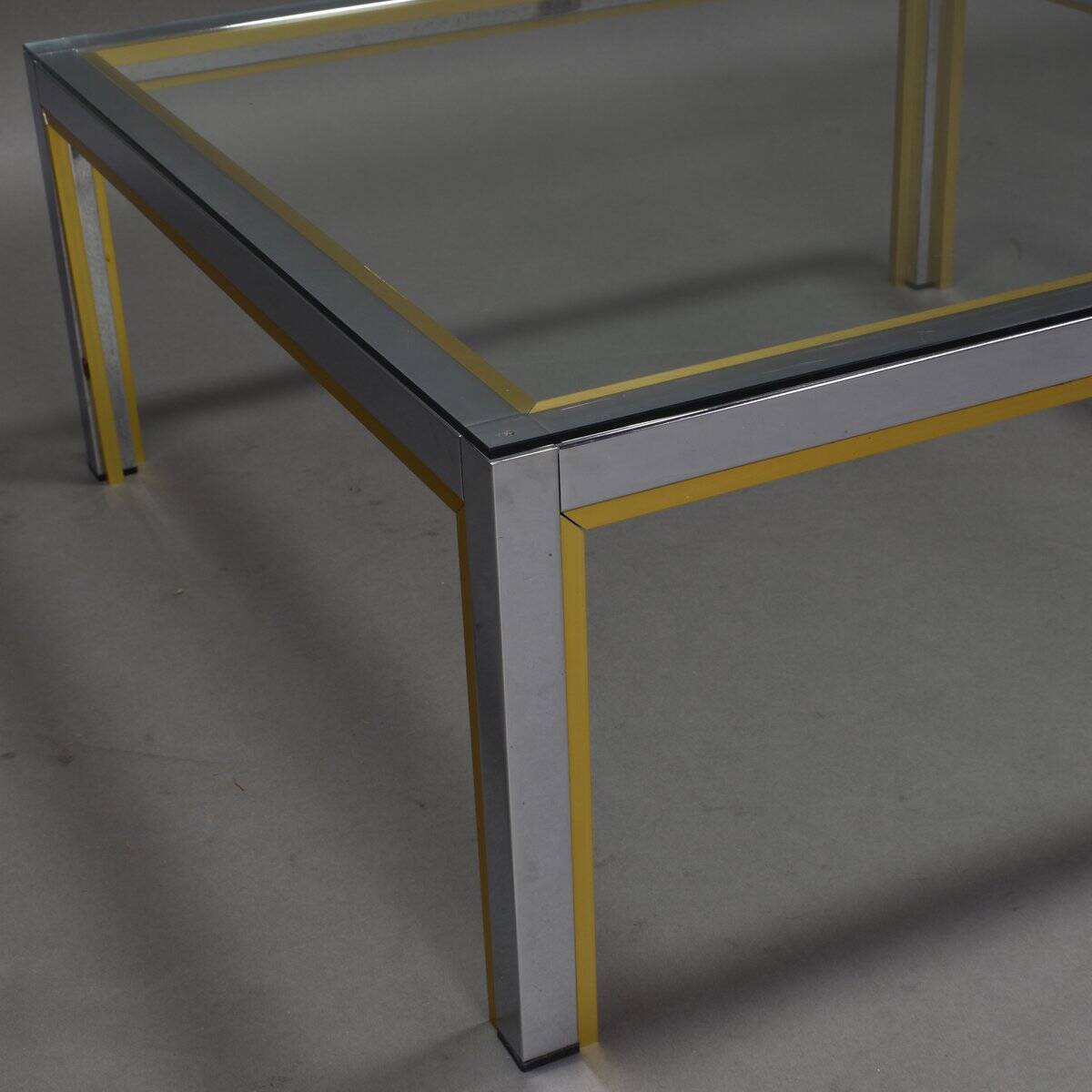 Italian chrome and gold coffee table, 1970s