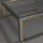 Table basse en chrome et or italienne, années 1970