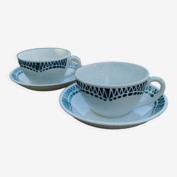 Sarreguemines cups and saucers