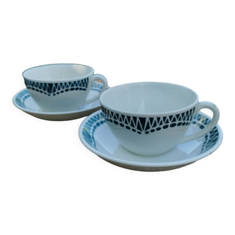 Sarreguemines cups and saucers