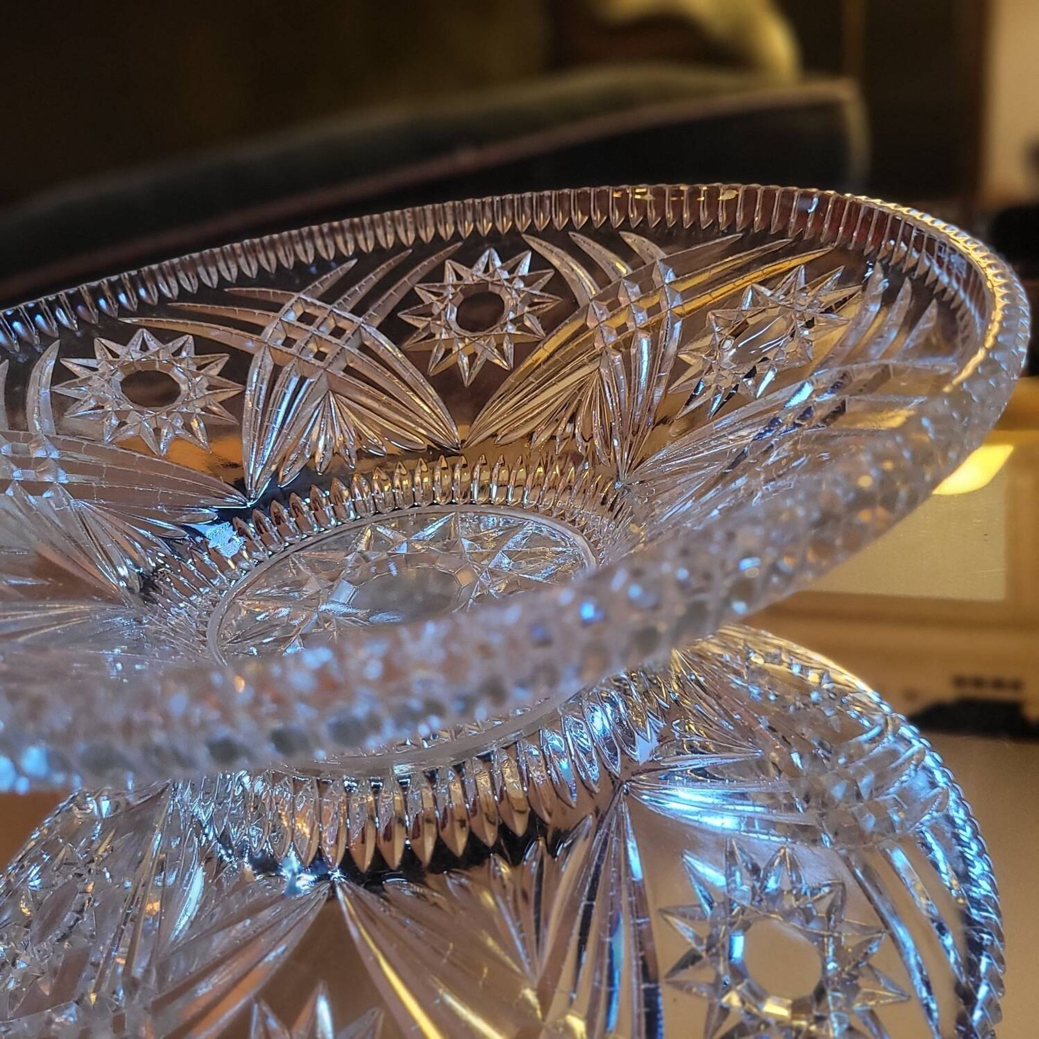 Cut glass cup from the 1950s–60s.