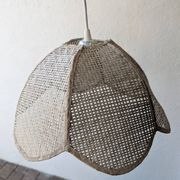 Woven bamboo flower pendant, 1970s