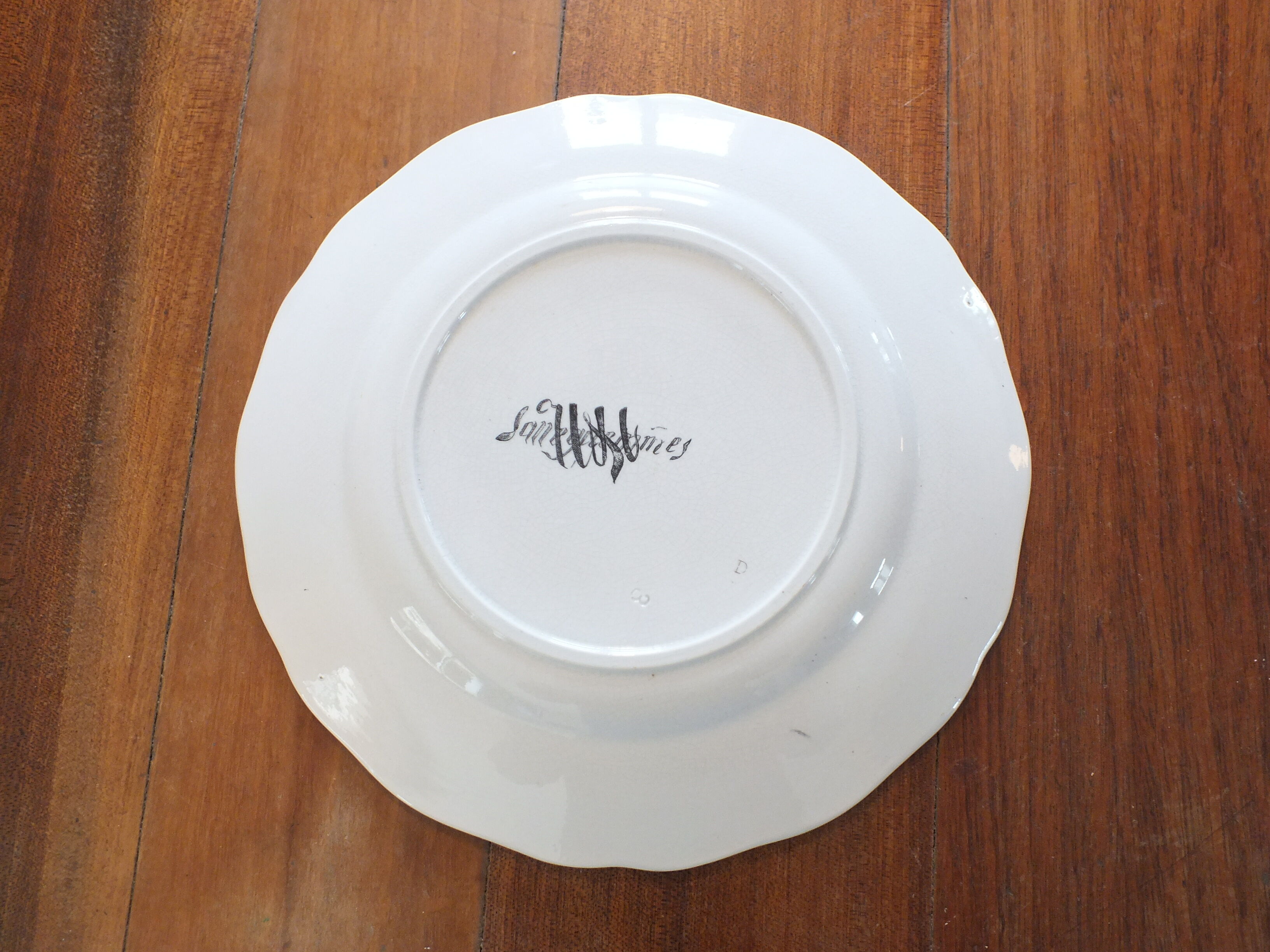 Pair of flat plates Sarreguemines decor Rouen