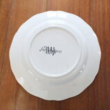 Pair of flat plates Sarreguemines decor Rouen