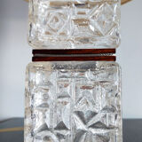 Lampe de table vintage avec base en verre