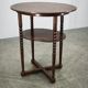 1920s Czech Art Deco Oval Beech Side Table with Lower Shelf