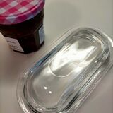 Vintage moulded glass butter