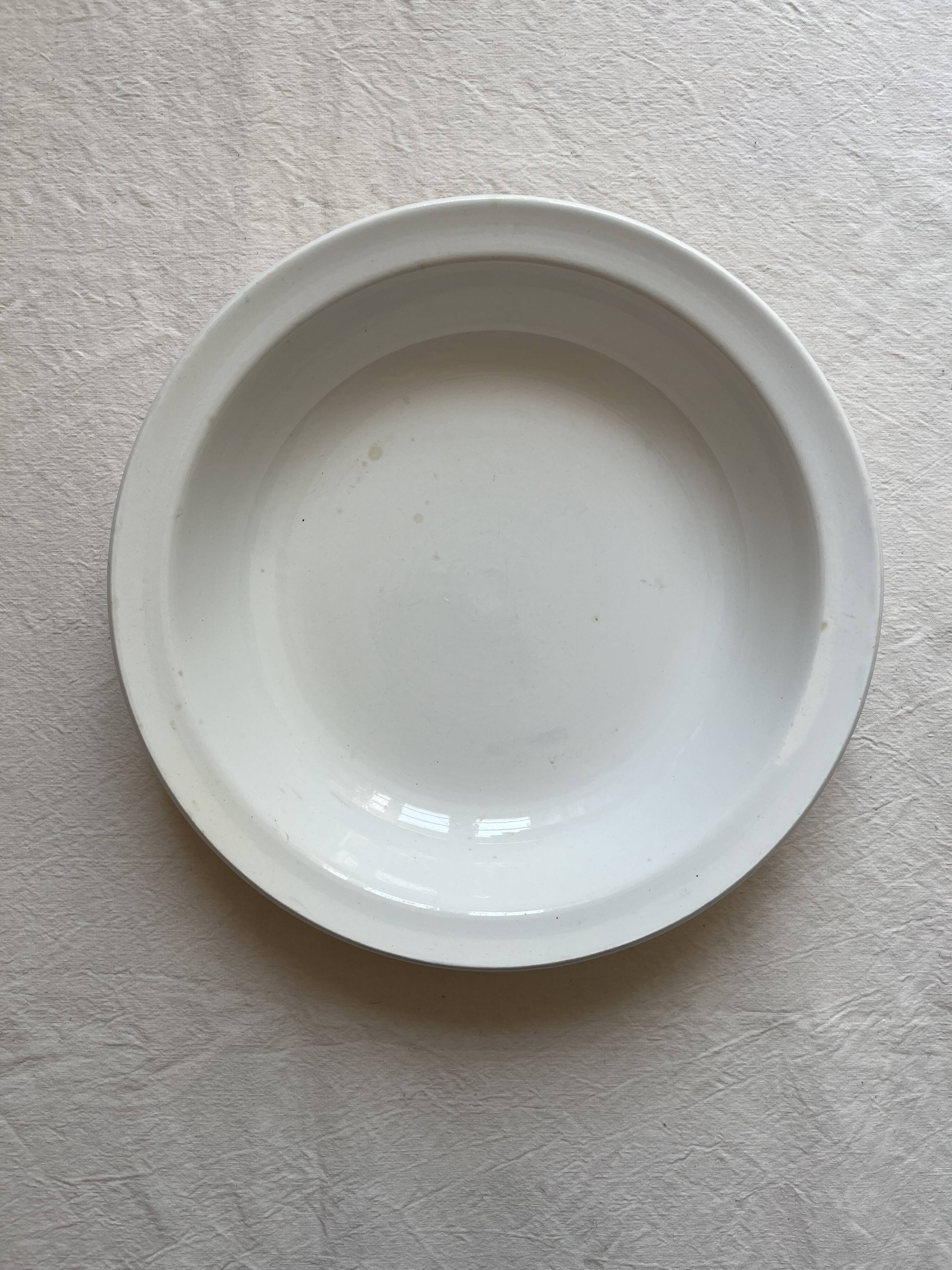 Hollow dish in ivory iron earth Digoin Sarreguemines