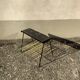 Bout de canapé vintage porte revue tablette bois scoubidou et support lampe