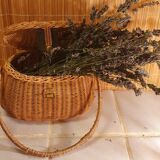 Small basket of wicker fisherman, old