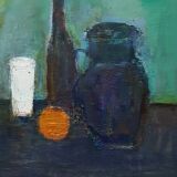Nagao Usui painting "Still Life with Black Pitcher"