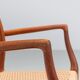 Niels Otto Moller model 66 armchairs in teak and paper cord Denmark 1970
