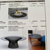 Table "PLATNER" design Warren Platner 1962 structure bronze / plateau verre