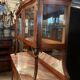 Sideboard two body mirror top marble decoration inlaid bronze Louis XVI