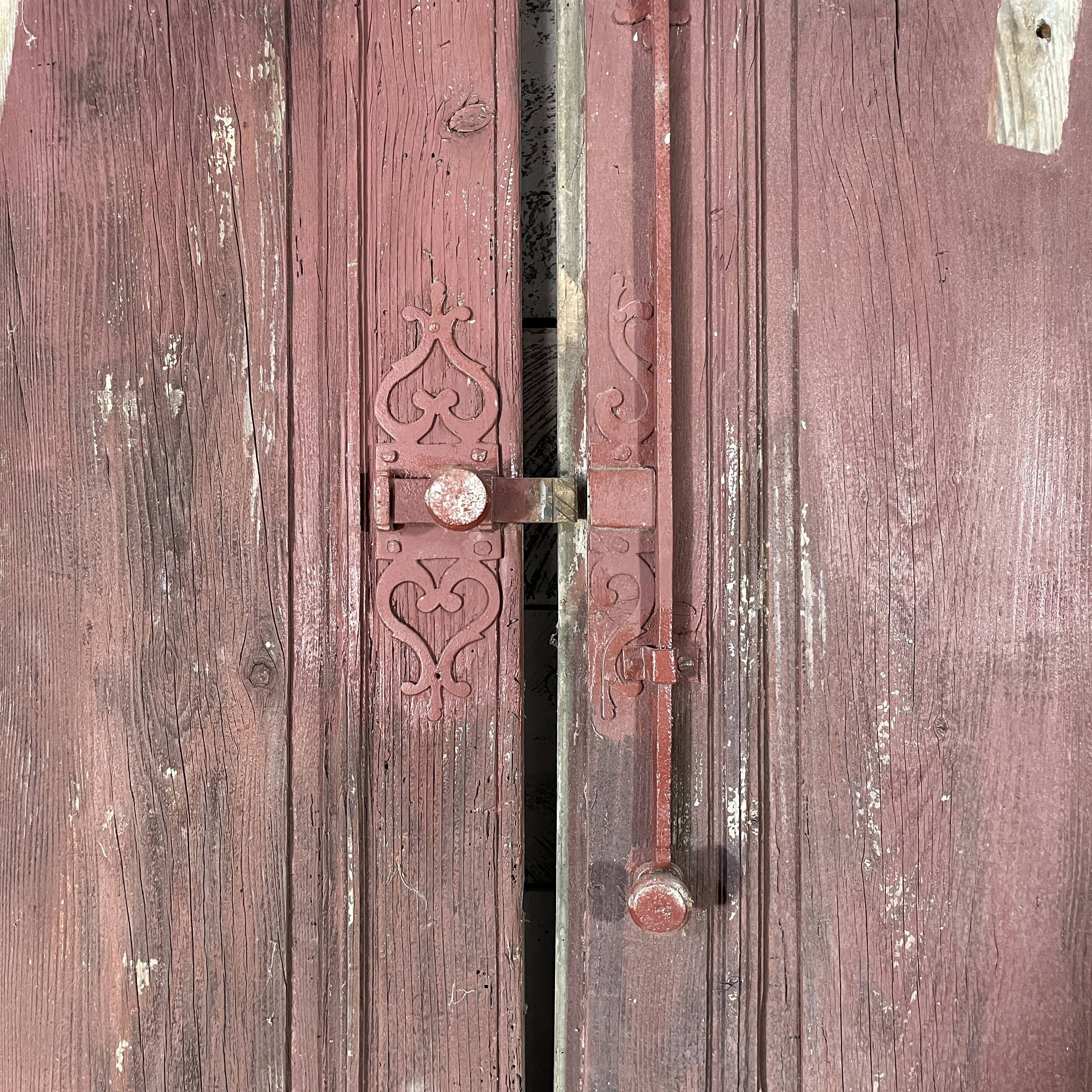 Double weathered wooden door