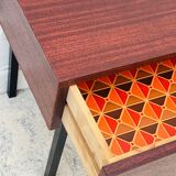 Vintage bedside table wood and metal from the 70s