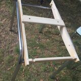 Table and 4 green water formica chairs 60's