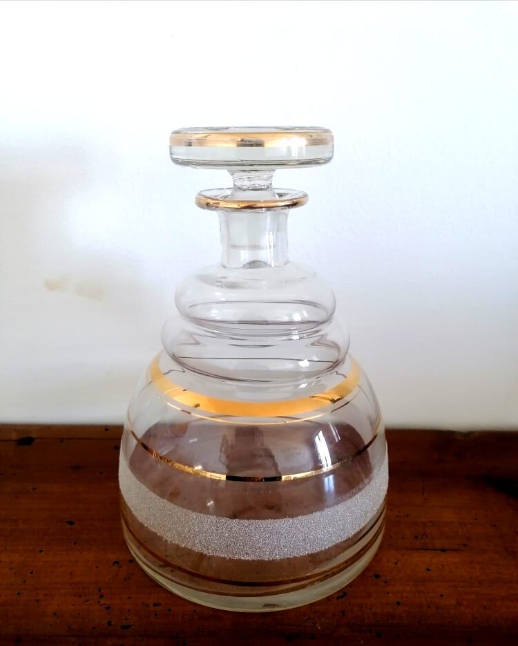 Service à liqueur verre givré 1950